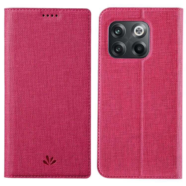 VILI DMX Series for OnePlus 10T 5G / Ace Pro 5G Card Slot Folio Flip Cover Magnetic Auto-absorbed PU Leather Stand Case - Rose