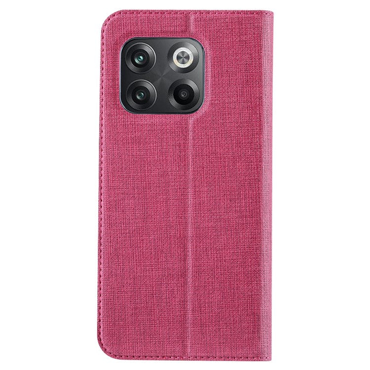 VILI DMX Series for OnePlus 10T 5G / Ace Pro 5G Card Slot Folio Flip Cover Magnetic Auto-absorbed PU Leather Stand Case - Rose