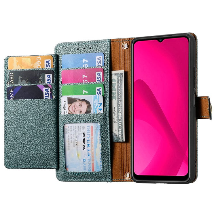For Xiaomi Poco C75 4G / Redmi 14R 5G / 14C 4G Case RFID Blocking Zipper Pocket Leather Wallet Phone Cover - Green
