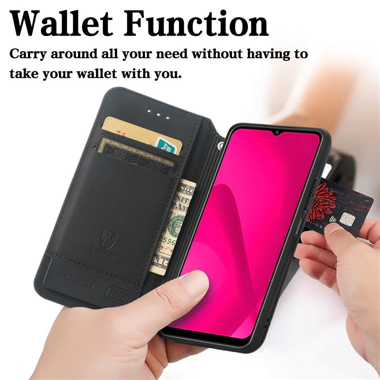 CASENEO RFID Blocking Phone Case For Xiaomi Redmi 14C 4G / 14R 5G / Poco C75 4G Wallet Leather Cover Pattern Print - Rhombus