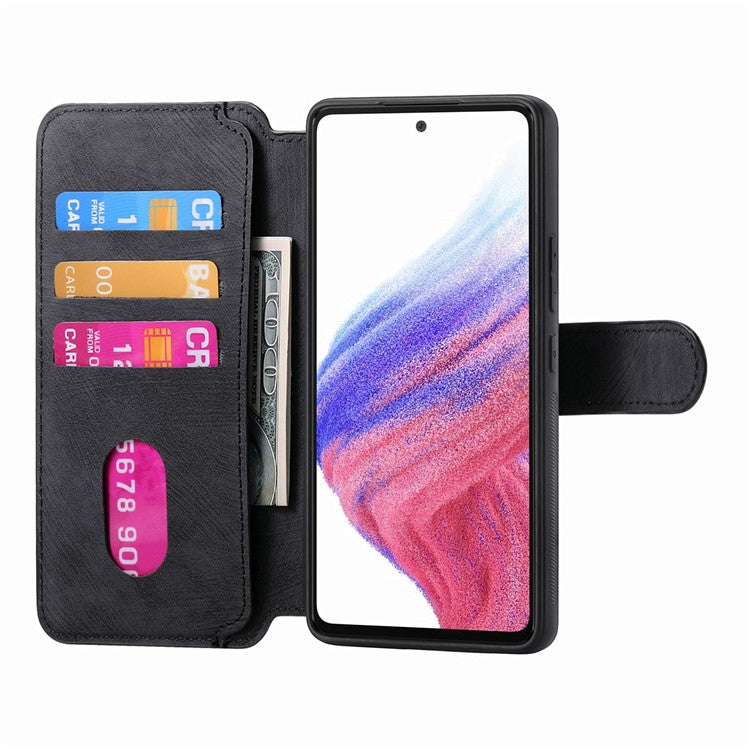 CASENEO MW-03 Phone Case For Xiaomi Redmi 14C 4G / 14R 5G / Poco C75 4G Leather+TPU Phone Cover with Detachable Wallet - Black