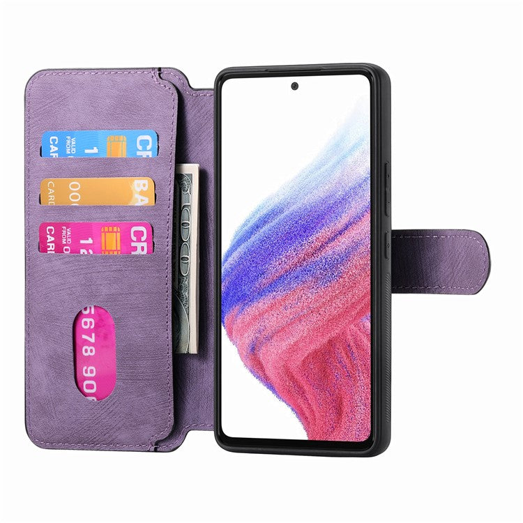 CASENEO MW-03 Phone Case For Xiaomi Redmi 14C 4G / 14R 5G / Poco C75 4G Leather+TPU Phone Cover with Detachable Wallet - Purple