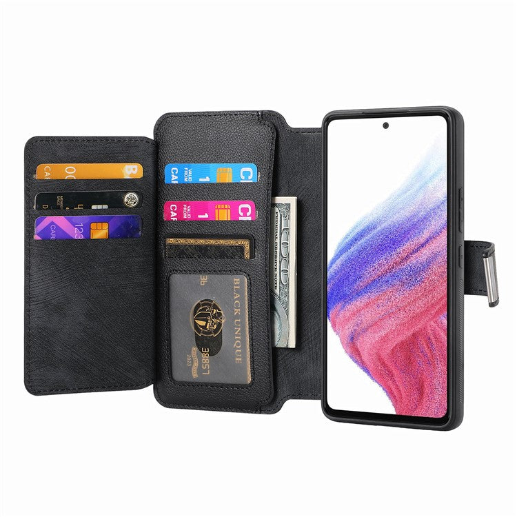 CASENEO MW-02 Phone Case For Xiaomi Redmi 14C 4G / 14R 5G / Poco C75 4G Detachable Magnetic Leather Flip Phone Cover - Black