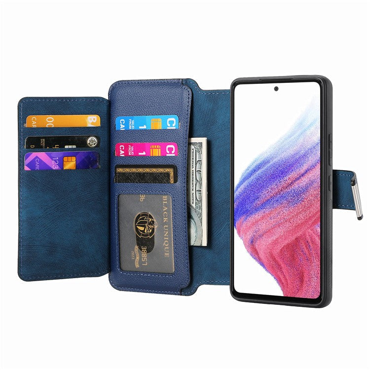 CASENEO MW-02 Phone Case For Xiaomi Redmi 14C 4G / 14R 5G / Poco C75 4G Detachable Magnetic Leather Flip Phone Cover - Dark Blue