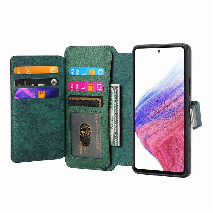 CASENEO MW-02 Phone Case For Xiaomi Redmi 14C 4G / 14R 5G / Poco C75 4G Detachable Magnetic Leather Flip Phone Cover - Green