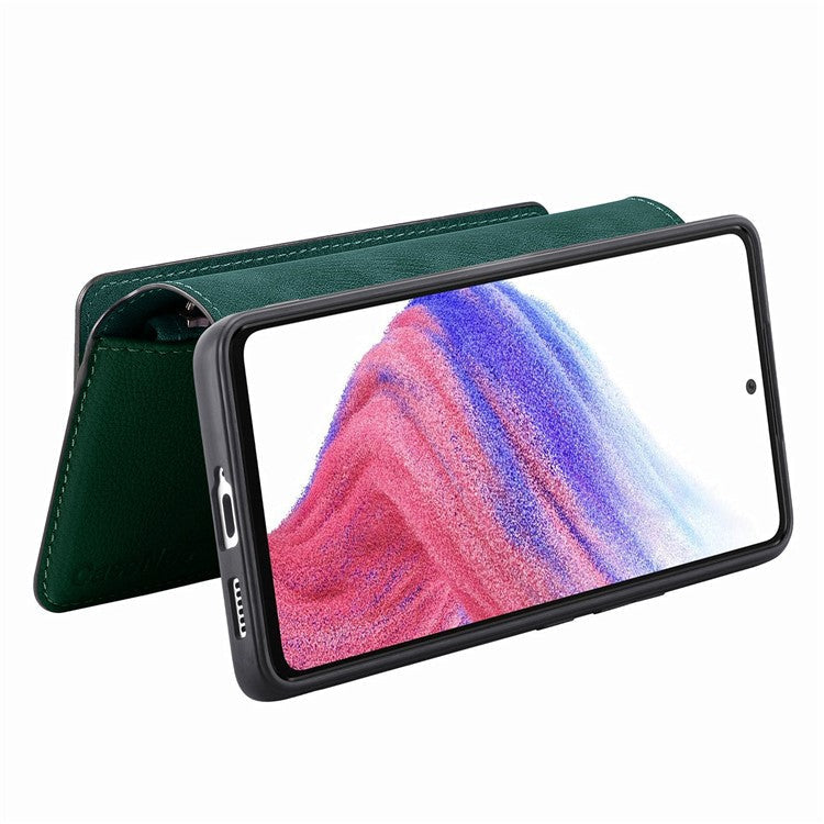 CASENEO MW-02 Phone Case For Xiaomi Redmi 14C 4G / 14R 5G / Poco C75 4G Detachable Magnetic Leather Flip Phone Cover - Green