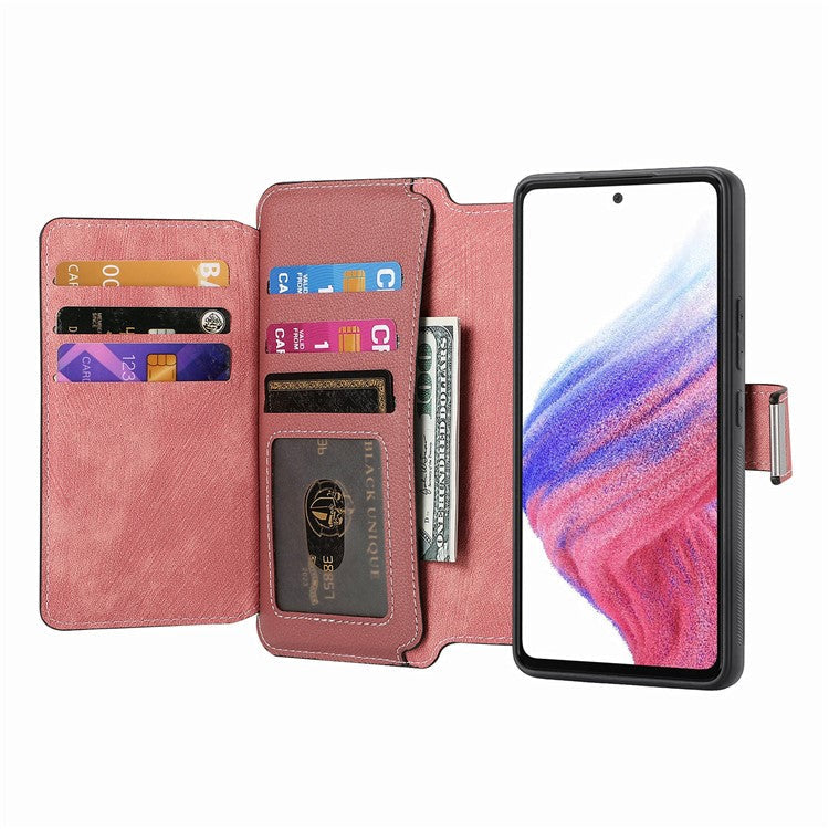 CASENEO MW-02 Phone Case For Xiaomi Redmi 14C 4G / 14R 5G / Poco C75 4G Detachable Magnetic Leather Flip Phone Cover - Pink