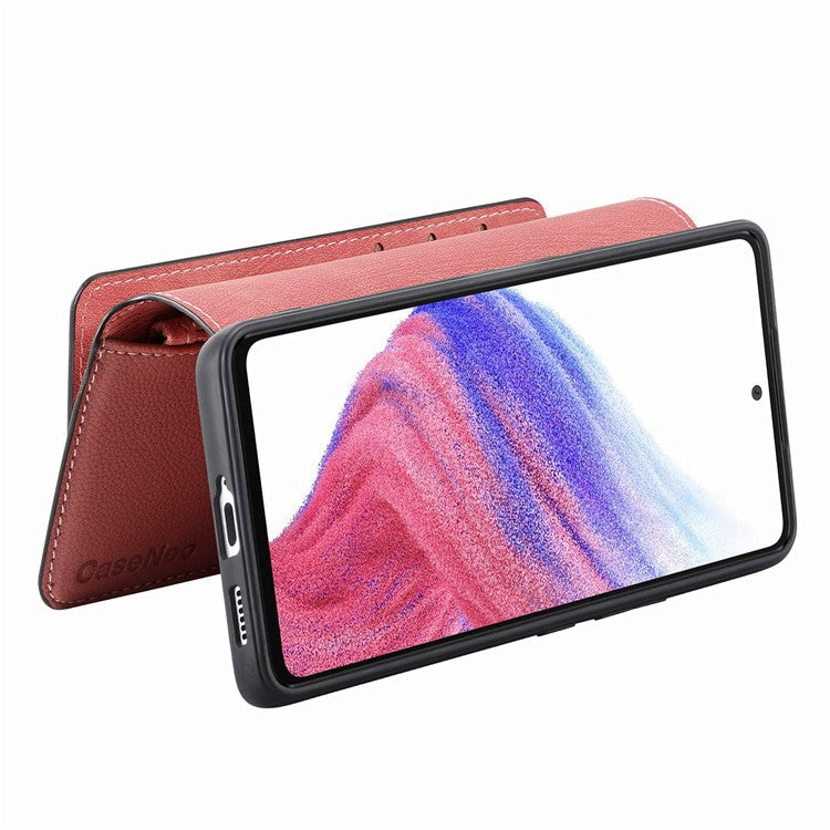 CASENEO MW-02 Phone Case For Xiaomi Redmi 14C 4G / 14R 5G / Poco C75 4G Detachable Magnetic Leather Flip Phone Cover - Pink