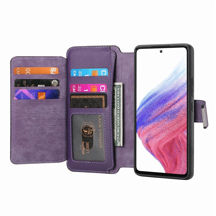 CASENEO MW-02 Phone Case For Xiaomi Redmi 14C 4G / 14R 5G / Poco C75 4G Detachable Magnetic Leather Flip Phone Cover - Purple