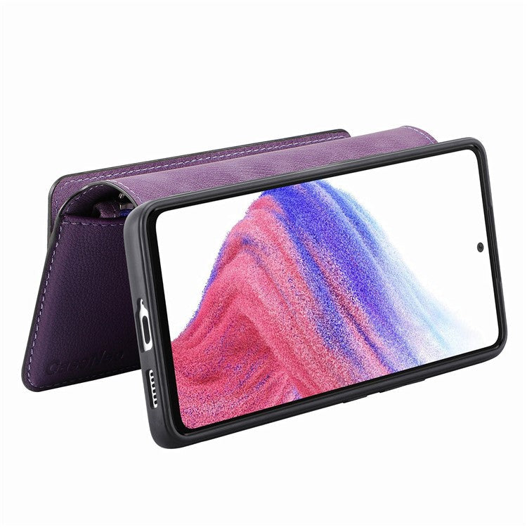 CASENEO MW-02 Phone Case For Xiaomi Redmi 14C 4G / 14R 5G / Poco C75 4G Detachable Magnetic Leather Flip Phone Cover - Purple