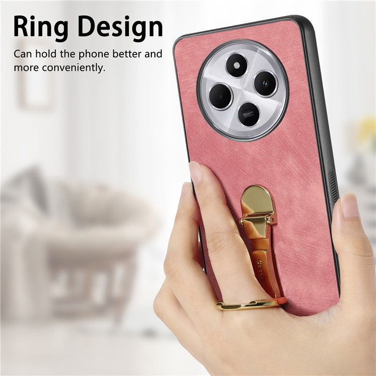 CASENEO D22 Phone Case For Xiaomi Redmi 14C 4G / 14R 5G / Poco C75 4G Retro Leather Back Cover with Folding Kickstand - Purple