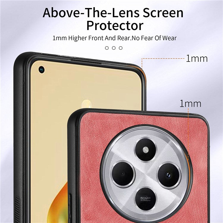 Kickstand Phone Case For Xiaomi Redmi 14C 4G / 14R 5G / Poco C75 4G Leather+TPU Non-Slip Protective Cover Card Slots - Pink