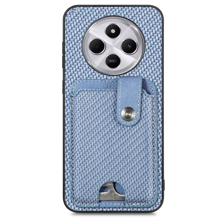 Case with Card Holder For Xiaomi Redmi 14C 4G / 14R 5G / Poco C75 4G Leather+PC+TPU Phone Cover with Card Knife - Blue