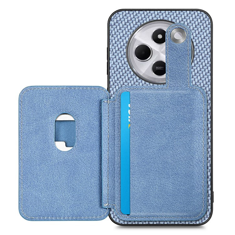 Case with Card Holder For Xiaomi Redmi 14C 4G / 14R 5G / Poco C75 4G Leather+PC+TPU Phone Cover with Card Knife - Blue