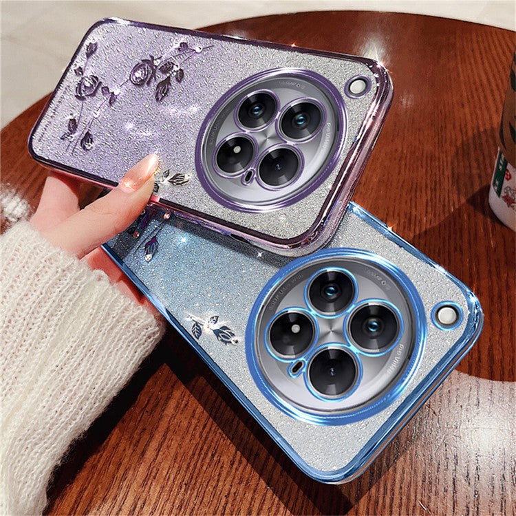 KADEM For Infinix Zero 40 5G Case Flower TPU Flexible Gradient Phone Cover - Blue