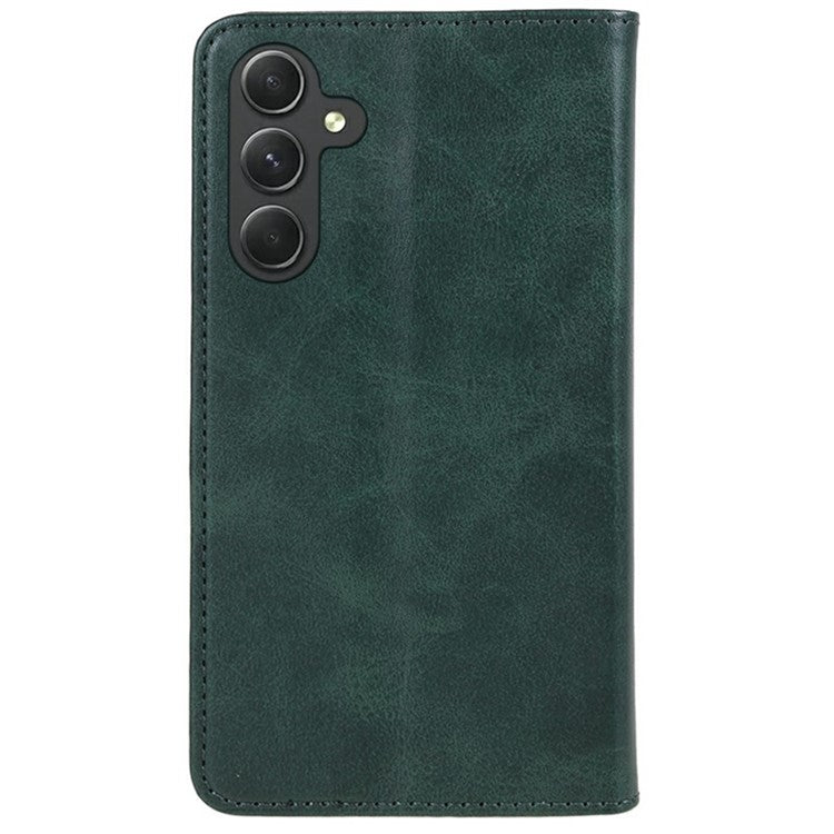 For Samsung Galaxy A36 5G Case Strong Magnetic PU Leather Phone Cover Calf Texture - Green