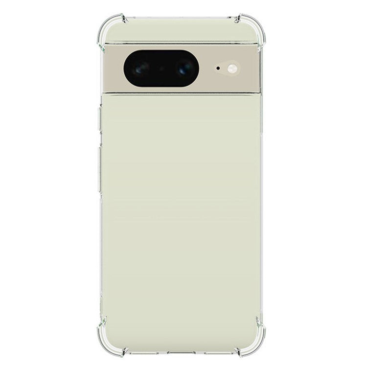 WANLONFENG WL Series for Google Pixel 8 Case 2.0mm Clear TPU Cover with Tempered Glass Film (Big Lens Hole)