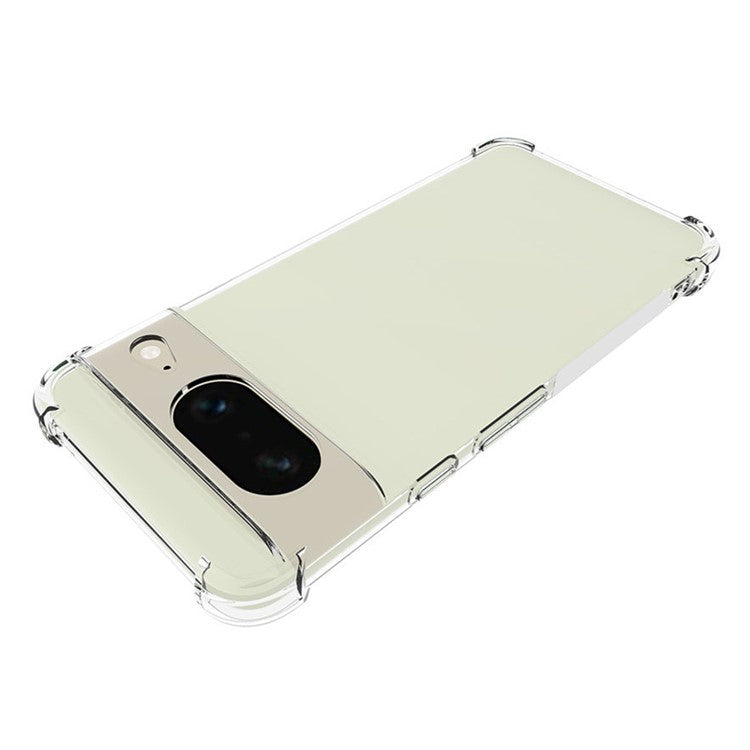 WANLONFENG WL Series for Google Pixel 8 Case 2.0mm Clear TPU Cover with Tempered Glass Film (Big Lens Hole)