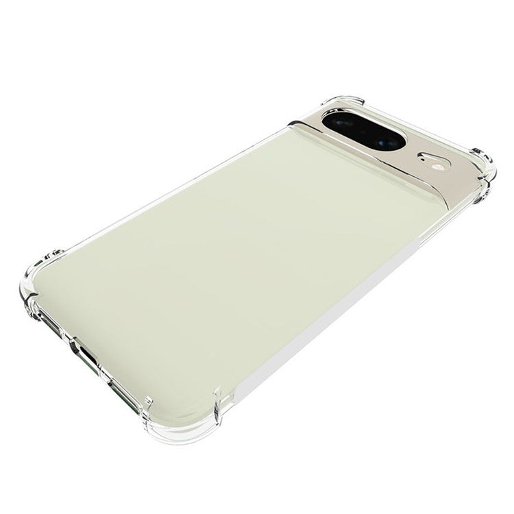 WANLONFENG WL Series for Google Pixel 8 Case 2.0mm Clear TPU Cover with Tempered Glass Film (Big Lens Hole)