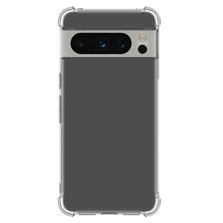 WANLONFENG WL Series for Google Pixel 8 Pro Case 2.0mm Clear TPU Cover with Tempered Glass Film (Big Lens Hole)