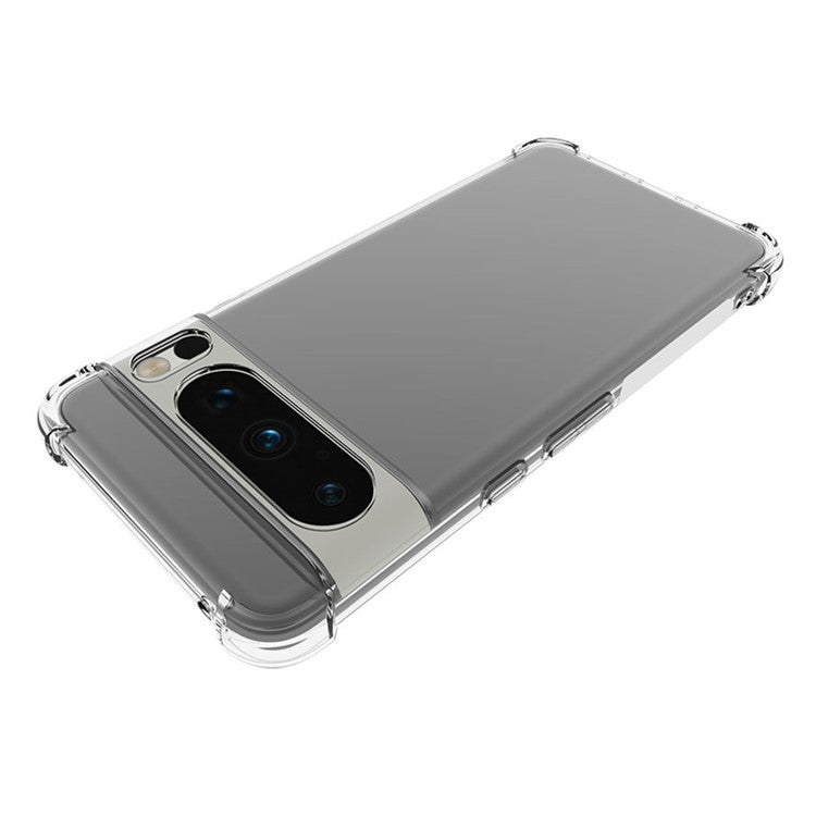 WANLONFENG WL Series for Google Pixel 8 Pro Case 2.0mm Clear TPU Cover with Tempered Glass Film (Big Lens Hole)