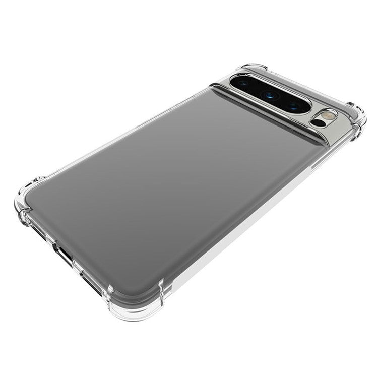 WANLONFENG WL Series for Google Pixel 8 Pro Case 2.0mm Clear TPU Cover with Tempered Glass Film (Big Lens Hole)