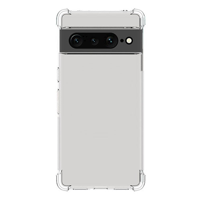 WANLONFENG WL Series for Google Pixel 7 Pro 5G Case 2.0mm Clear TPU Cover with Tempered Glass Film (Big Lens Hole)
