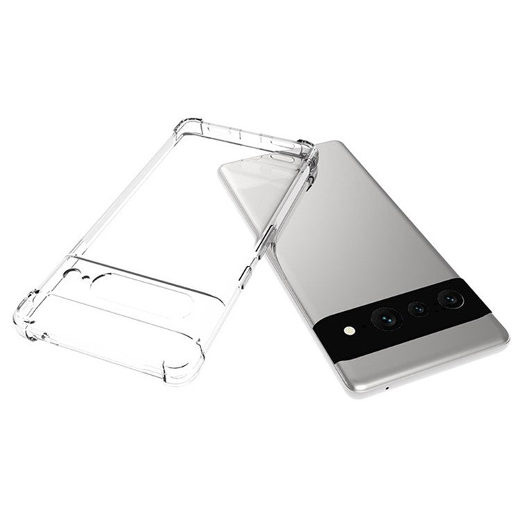 WANLONFENG WL Series for Google Pixel 7 Pro 5G Case 2.0mm Clear TPU Cover with Tempered Glass Film (Big Lens Hole)