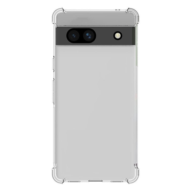 WANLONFENG WL Series for Google Pixel 7a Case 2.0mm Clear TPU Cover with Tempered Glass Film (Big Lens Hole)