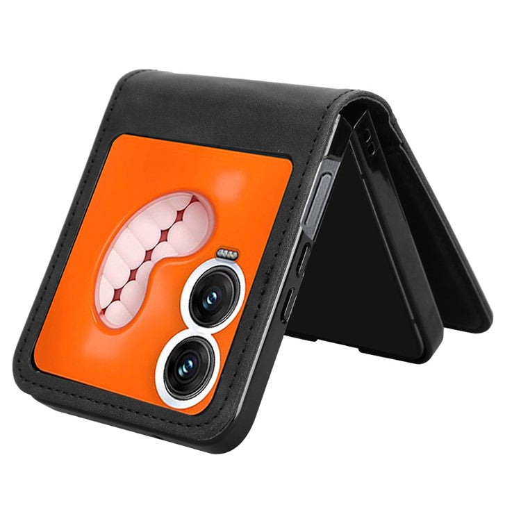 For Infinix Zero Flip 5G X6962 Case Separable Design Card Slot Leather+PC Phone Cover - Black - Black