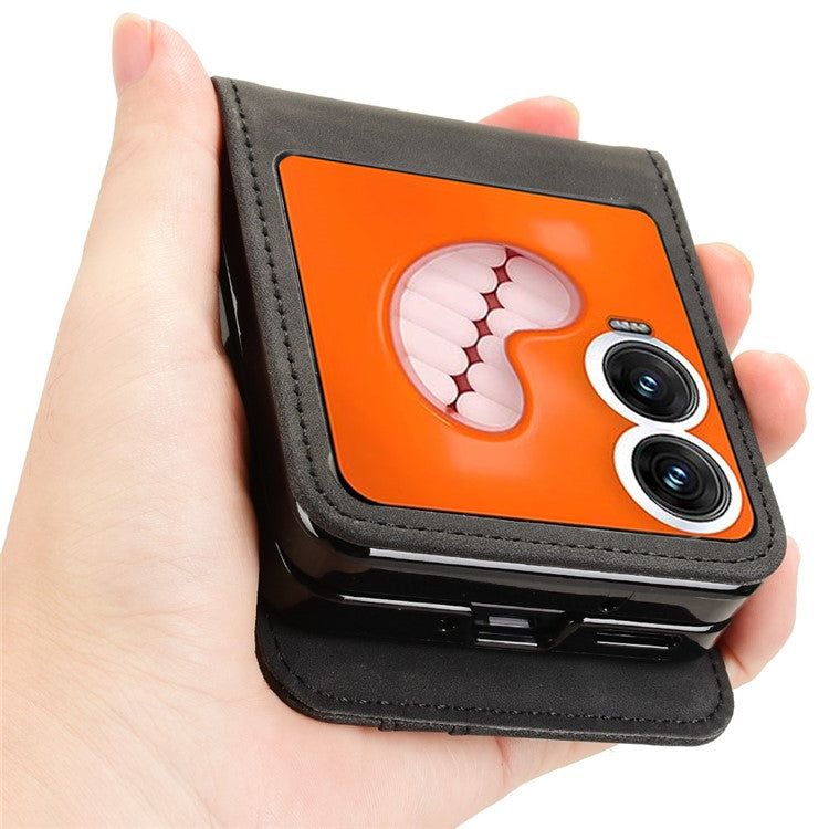 For Infinix Zero Flip 5G X6962 Case Separable Design Card Slot Leather+PC Phone Cover - Black - Black