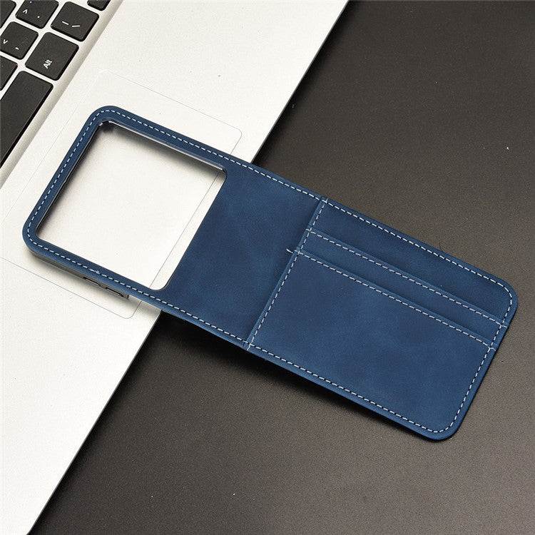 For Infinix Zero Flip 5G X6962 Case Separable Design Card Slot Leather+PC Phone Cover - Black - Blue
