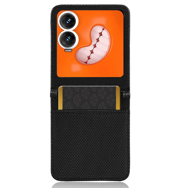 For Infinix Zero Flip 5G X6962 Case PU Leather Diamond Texture Phone Cover - Black