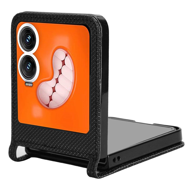 For Infinix Zero Flip 5G X6962 Case PU Leather Diamond Texture Phone Cover - Black