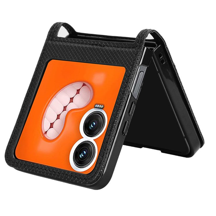 For Infinix Zero Flip 5G X6962 Case PU Leather Diamond Texture Phone Cover - Black