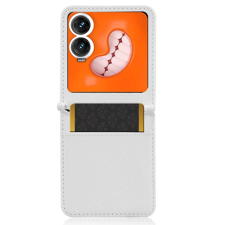 For Infinix Zero Flip 5G X6962 Case PU Leather Diamond Texture Phone Cover - White