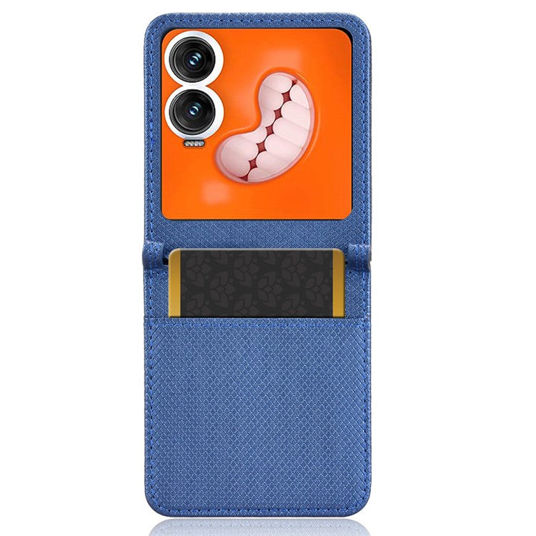 For Infinix Zero Flip 5G X6962 Case PU Leather Diamond Texture Phone Cover - Blue