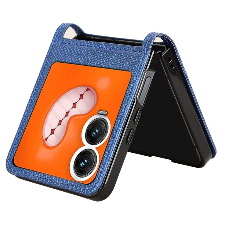 For Infinix Zero Flip 5G X6962 Case PU Leather Diamond Texture Phone Cover - Blue