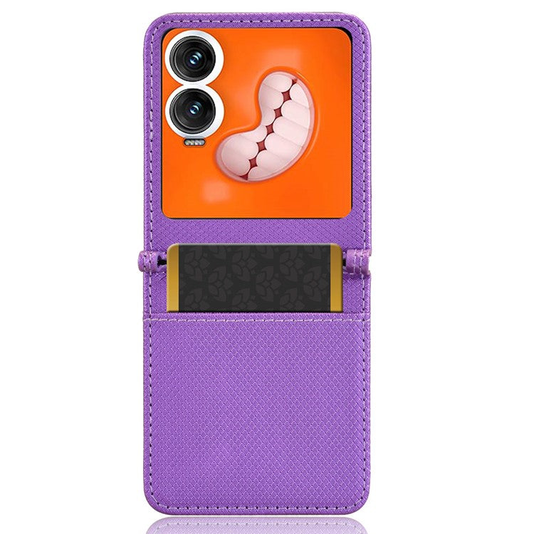 For Infinix Zero Flip 5G X6962 Case PU Leather Diamond Texture Phone Cover - Purple