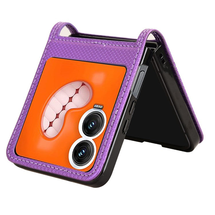 For Infinix Zero Flip 5G X6962 Case PU Leather Diamond Texture Phone Cover - Purple