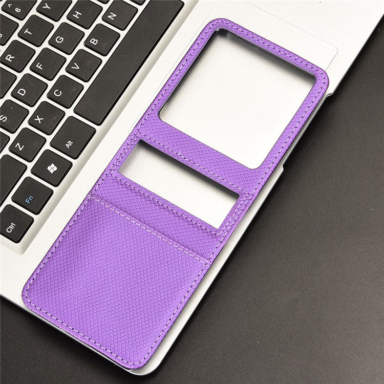 For Infinix Zero Flip 5G X6962 Case PU Leather Diamond Texture Phone Cover - Purple