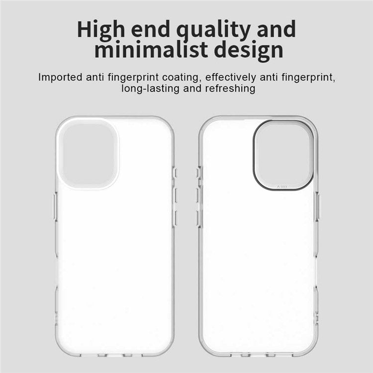 For iPhone 16 Case PC+TPU+PET Matte Anti-Drop Phone Back Cover - White