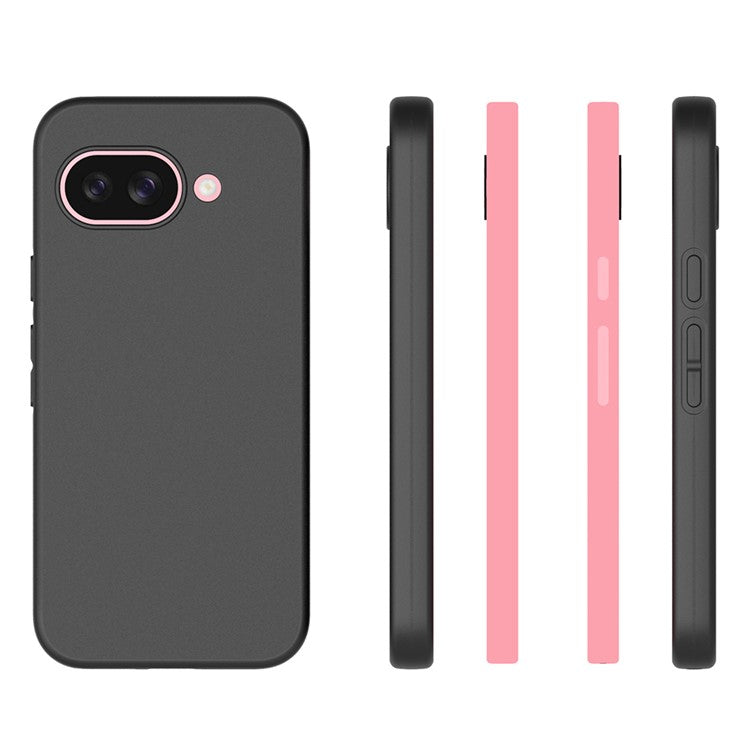 10Pcs / Pack For Google Pixel 9a Case Anti-Fingerprint Soft TPU Protective Cover - Black