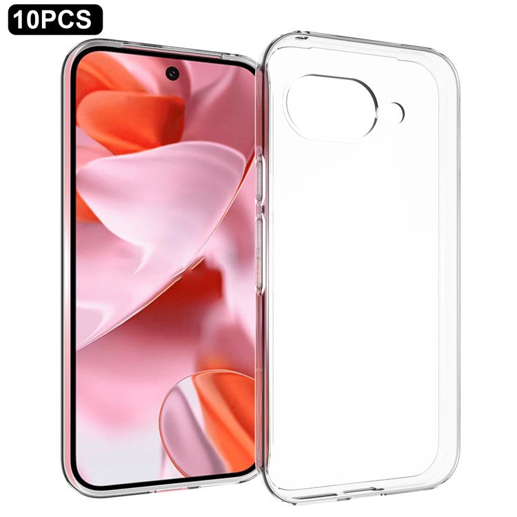 10Pcs / Pack For Google Pixel 9a Clear Case Watermark-Free TPU Protective Cover