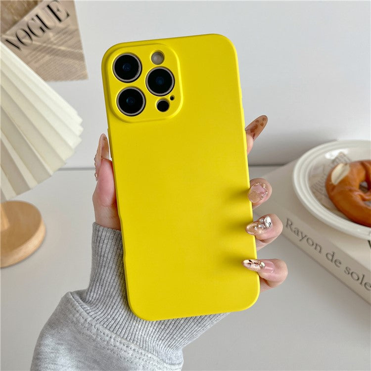 For iPhone 16 Pro Phone Back Case Scratch Resistant Silicone Mobile Cover - Yellow