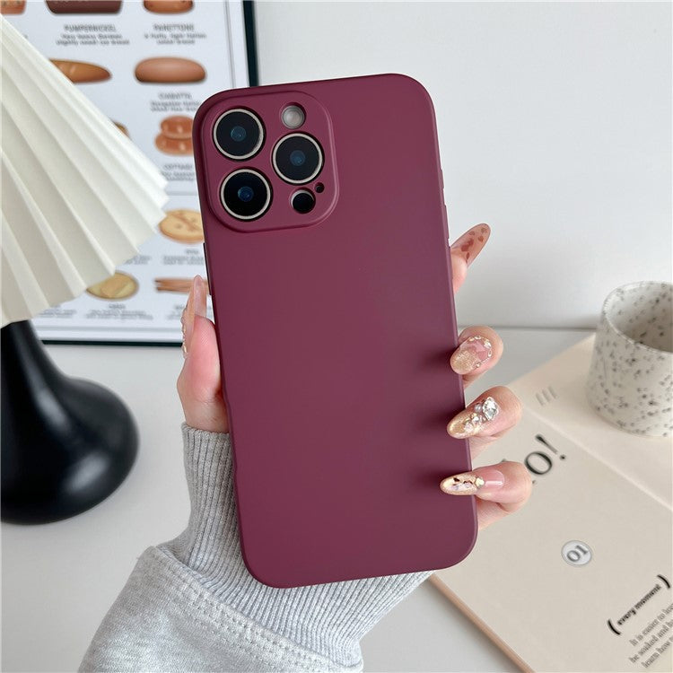 For iPhone 16 Pro Phone Back Case Scratch Resistant Silicone Mobile Cover - Violet