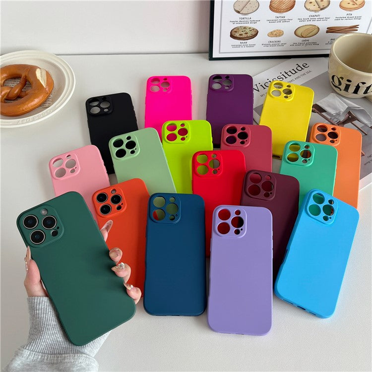 For iPhone 16 Pro Phone Back Case Scratch Resistant Silicone Mobile Cover - Violet