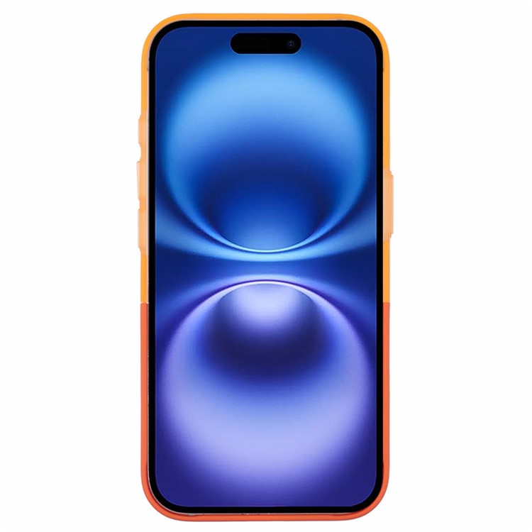 For iPhone 16 Plus Case Compatible with MagSafe Splicing Color Drop-Proof PC Phone Cover - Orange