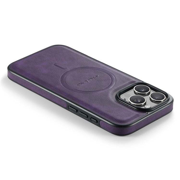 MAGKING K1 Series For iPhone 16 Pro Magnetic Case PC+TPU+PU Leather Phone Cover - Purple