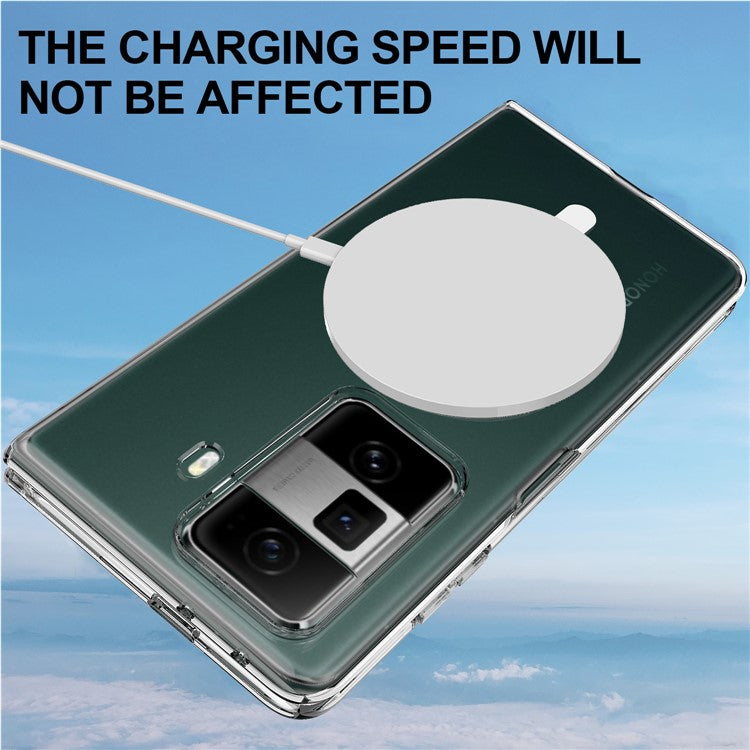 For Honor Magic Vs3 5G Clear Case TPU+Acrylic Magnetic Phone Cover Compatible with MagSafe